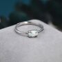 Sterling Silver Clawed Fire Opal Oval Ring, thumbnail 2 of 11