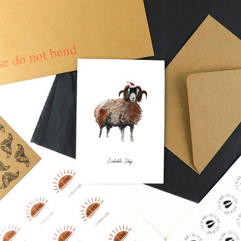 Christmas Swaldale Sheep Greetings Card, 3 of 6