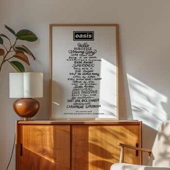 Oasis 2025 Setlist Print, 7 of 8