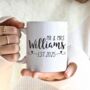 Personalised Mr And Mrs Wedding Mug With Heart Swirls, thumbnail 1 of 2