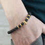 Personalised Men's Gold Plated Skull Beaded Bracelet, thumbnail 2 of 8