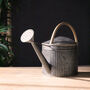 Metal Grey And Gold Watering Can, thumbnail 2 of 5