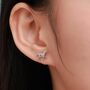 Tiny Galloping Horse Earrings In Sterling Silver, thumbnail 3 of 10