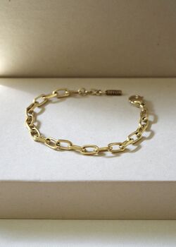 5mm Anchor Chain Bracelet 18 K Gold Plated Adjustable Gift, 2 of 4