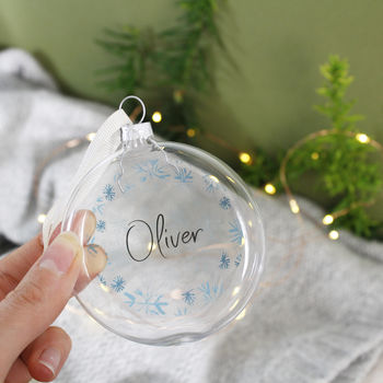 Personalised Glass Christmas Bauble, 2 of 4