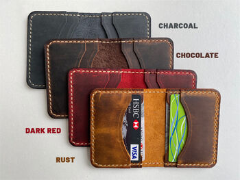 Personalised Leather Card Holder, 3rd Anniversary Gift, 4 of 4