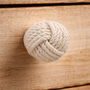 Set Of Two Cream Jute Rope Knot Drawer Pull, thumbnail 1 of 2
