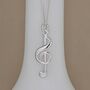 Personalised Sterling Silver Treble Clef Charm Necklace, thumbnail 4 of 5