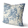 Blue And White Random Octopus Cushion, Multi Cols Avail, thumbnail 6 of 7