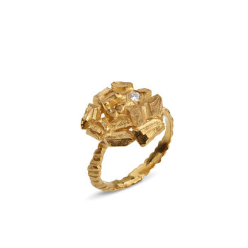 Small Golden Sapphire Carve Ring, 9 of 9