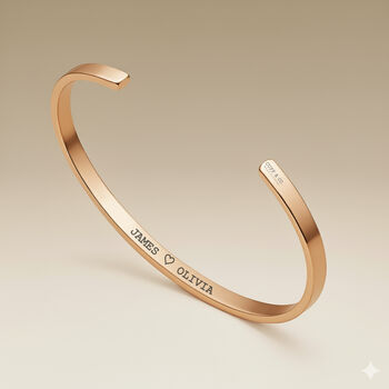Rose Personalised Cuff Bracelet, 5 of 5