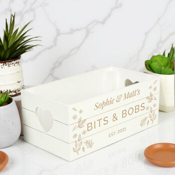 Personalised Free Text White Wooden Crate, 2 of 6