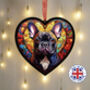 French Bulldog Stained Glass Effect Heart Suncatcher, thumbnail 1 of 7