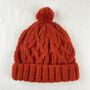 Fair Trade Unisex Cosy Cable Knit Wool Bobble Hat, thumbnail 9 of 12