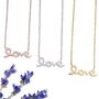 Love Necklace Cz Rose Or Gold Plated 925 Silver, thumbnail 3 of 7