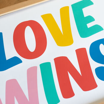 'Love Wins!' Colourful Retro Typography Print, 4 of 4