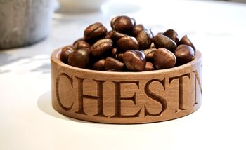 Engraved Chestnut/Nuts Bowl, 4 of 4