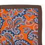 Dark Orange Large Paisley Silk Pocket Square, thumbnail 3 of 4