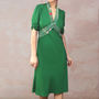 Vintage Style Montecarlo Green Crepe Day Dress, thumbnail 1 of 1