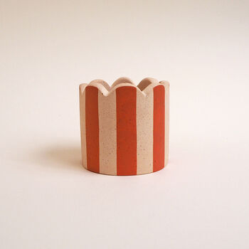 Small Stripy Scalloped Pot Choose Your Colours, 8 of 11