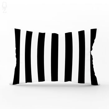 Black And White Striped Cushion, Modern Graphic Abstract Design, 5 of 10