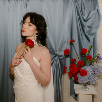 Something Blue Vintage Ribbon Bow And Hand Beaded Hoop Earrings, 12 of 12