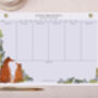 Botanic Fox Personalised Weekly Planner Desk Pad, thumbnail 1 of 4