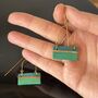 Handmade Gold And Green Block Earrings, thumbnail 6 of 8