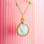 Mother Of Pearl Pendant On Gold Bobble Chain, thumbnail 1 of 2