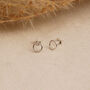 Minimalist Open Circle Stud Earrings In Silver Or Gold, thumbnail 6 of 9