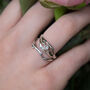 White Sapphire Solid Gold Entwined Engagement Ring, thumbnail 4 of 7