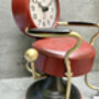 Barber’s Chair Table Clock – Red And Black Metal Ornament, thumbnail 11 of 12