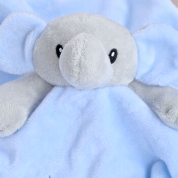 Personalised Baby Blue Elephant Comforter, 3 of 6