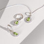 August Birthstone Peridot Sterling Silver Huggie Hoop Earrings, thumbnail 3 of 11
