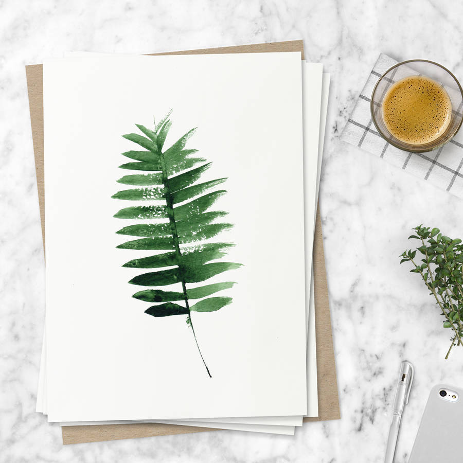 Tropical Leaf Print Set Of Four Illustration By The Motivated Type