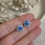 Small Blue Forget Me Not Ceramic Earrings, thumbnail 2 of 8