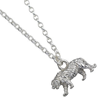 Personalised Sterling Silver Tiger Necklace, 3 of 6