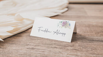 Wedding Place Cards Pink, Blue And White Florals, 2 of 4