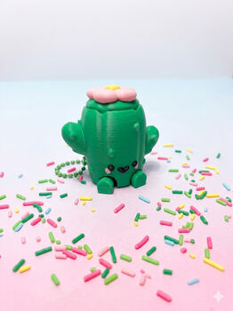 Cute Cactus Fidget Clicker Keychain | Desktop Mechanical Switch Bag Charm | Calming Sensory Office Desk Accessory, 4 of 6