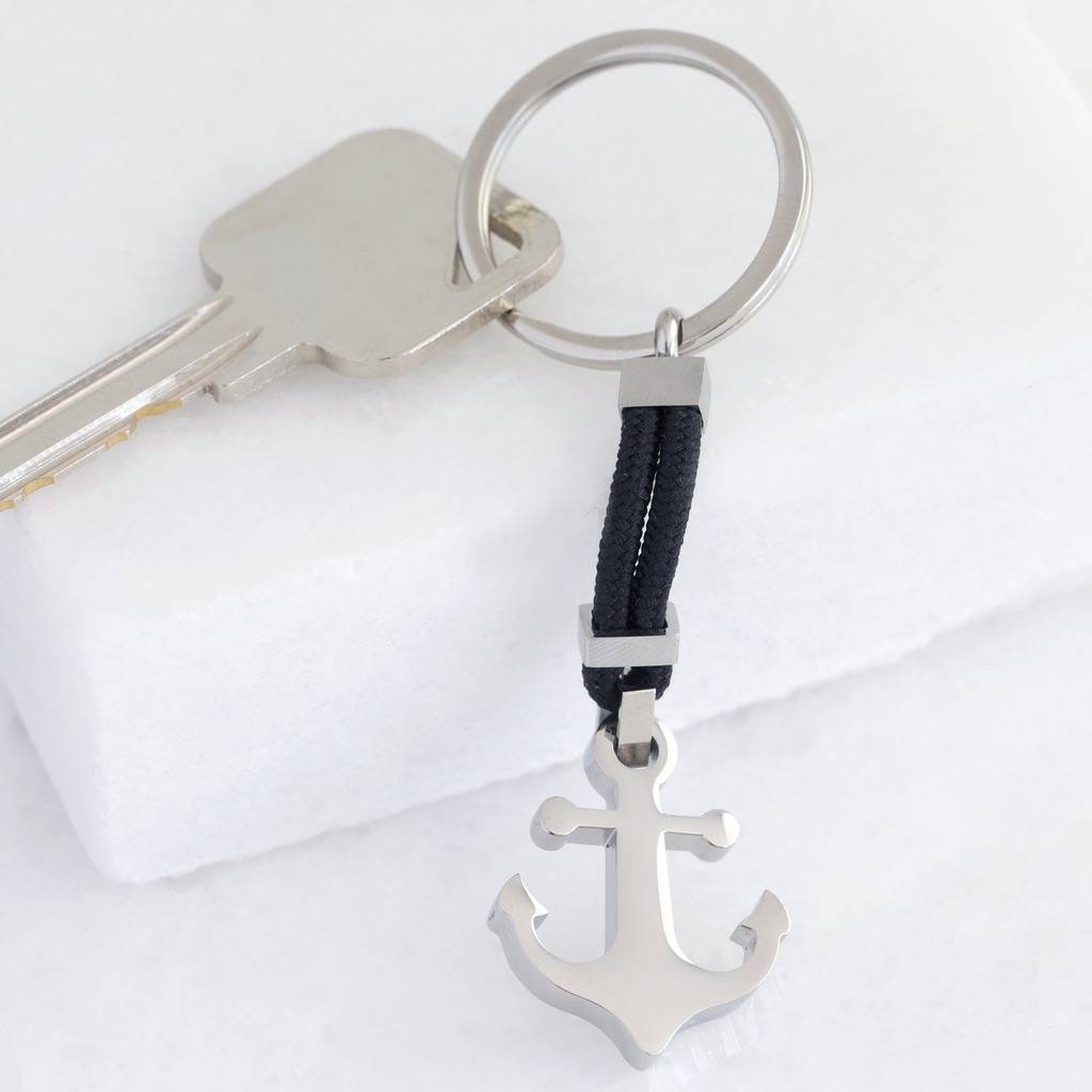 Image of Stainless Steel Anchor And Rope Keyring