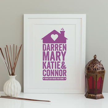 Personalised Home Family Print, 4 of 9