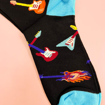 Personalised Men's Guitar Rock Star Socks In A Box, 3 of 7