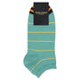 Retrostripe Cream And Thinstripe Teal Men's Trainer Socks, thumbnail 5 of 7