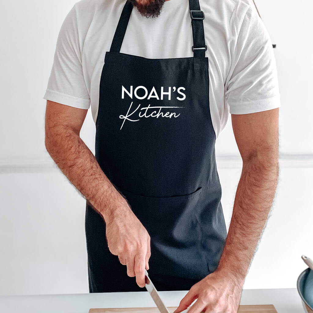 Personalised Man Kitchen Apron With Name, 1 of 11