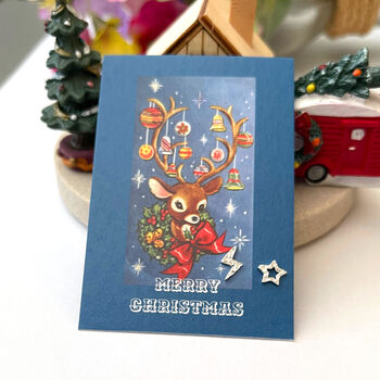 Sterling Silver Mismatched Lightning Bolt And Hollow Star Christmas Earrings, 3 of 9