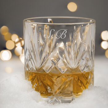 Boxed Engraved Crystal Cut Whisky Tumbler, 4 of 9
