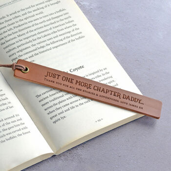 Personalised Leather Bookmark Father's Day Present, 2 of 6