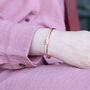 Brass Swan Zircon Lightweight Ethnic Stacking Wedding Cuff Bangle, thumbnail 1 of 3
