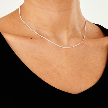 Sterling Silver Light Curb Chain Necklace, 3 of 8