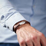 Personalised Men's Wedding Time And Date Leather Bracelet, thumbnail 2 of 6
